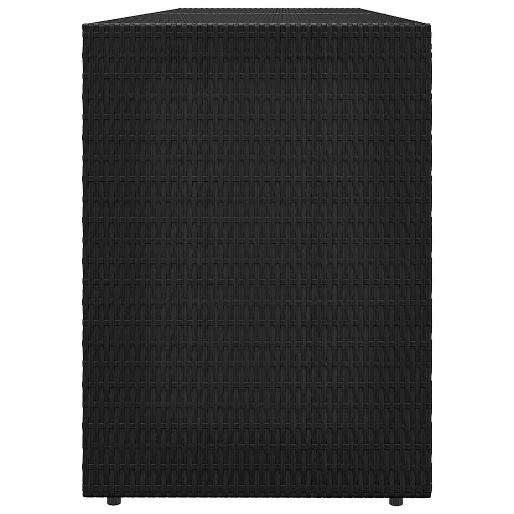 vidaXL Gartenschrank Schwarz 198 x 55,5 x 80 cm Poly Rattan