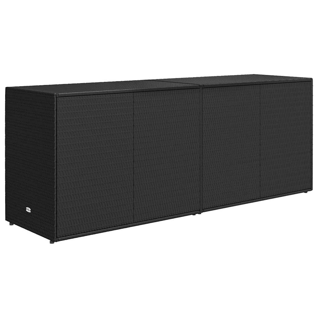 vidaXL Gartenschrank Schwarz 198 x 55,5 x 80 cm Poly Rattan