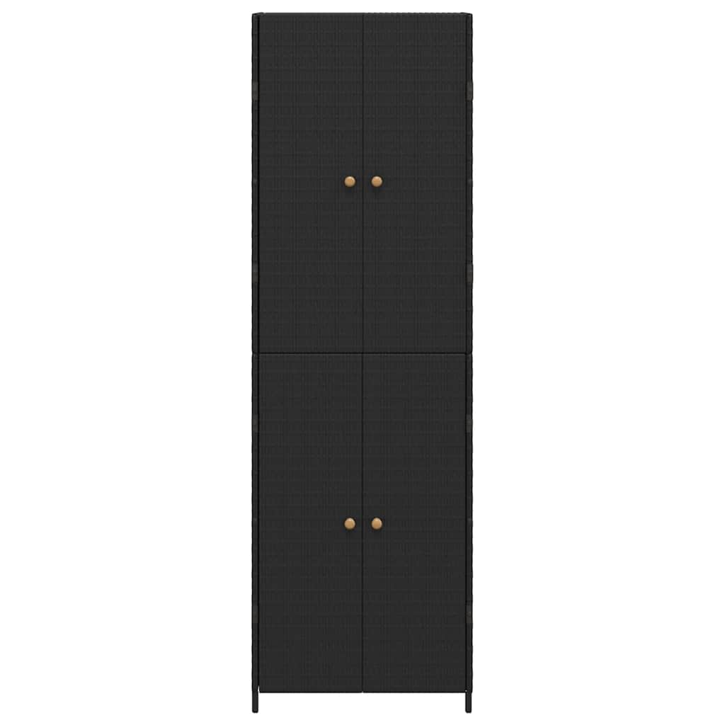 vidaXL Gartenschrank Schwarz 59x40x180 cm Poly Rattan