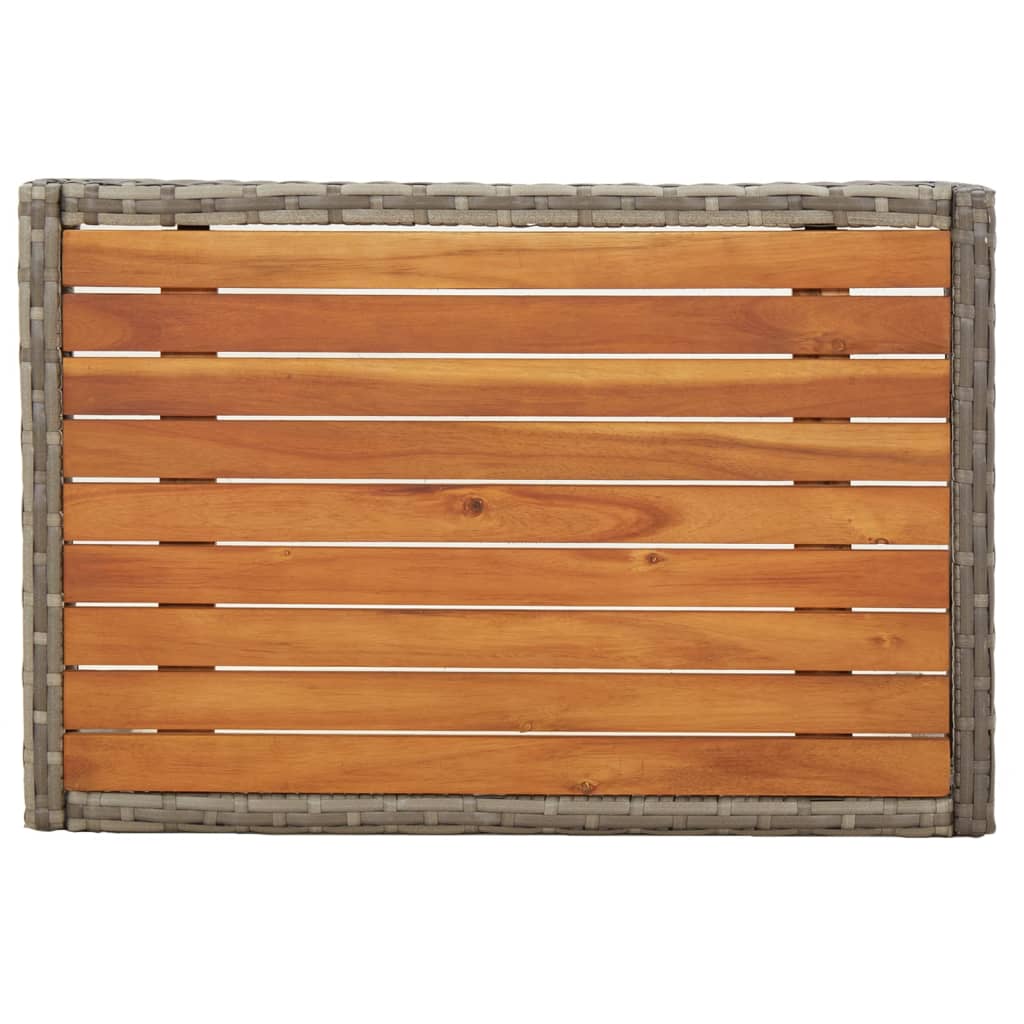 vidaXL Garten-Relaxstühle 2 Stk. mit Tisch Grau Poly Rattan