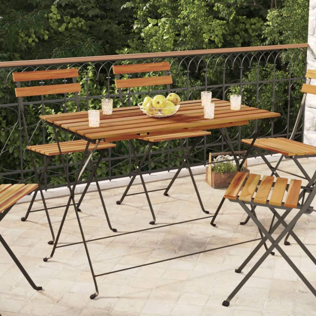 vidaXL Bistrotisch Klappbar 100x54x71 cm Massivholz Akazie und Stahl