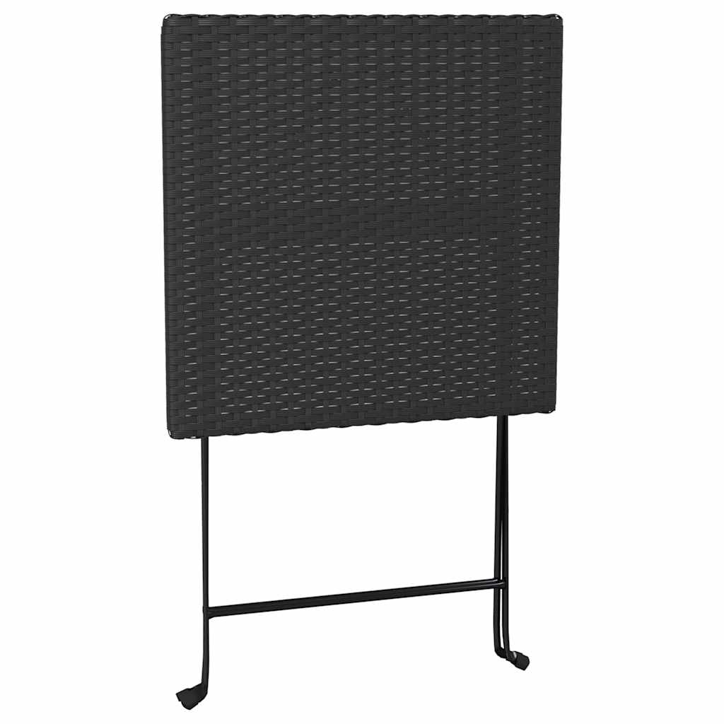 vidaXL 3-tlg. Bistro-Set Klappbar Schwarz Poly Rattan