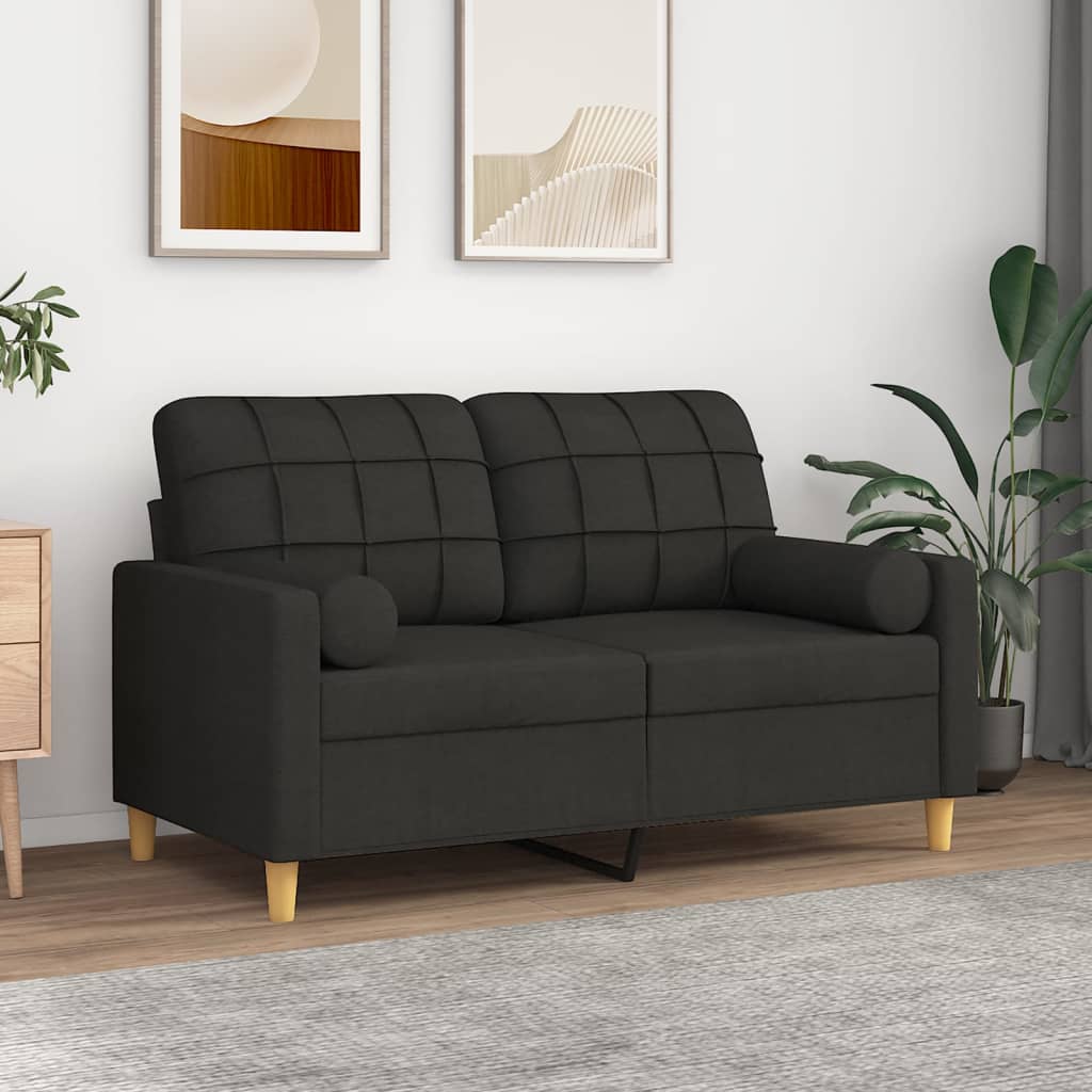 vidaXL 2-Sitzer-Sofa mit Zierkissen Hellgrau 120 cm Stoff