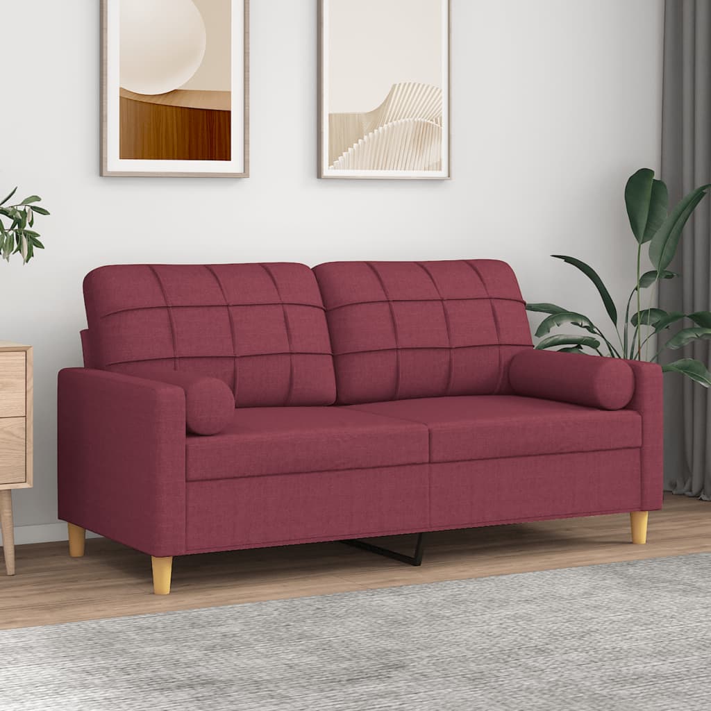 vidaXL 2-Sitzer-Sofa mit Zierkissen Hellgrau 120 cm Stoff