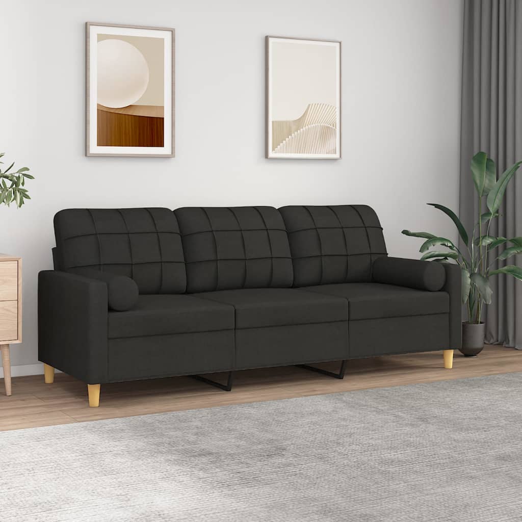 vidaXL 2-Sitzer-Sofa mit Zierkissen Hellgrau 120 cm Stoff