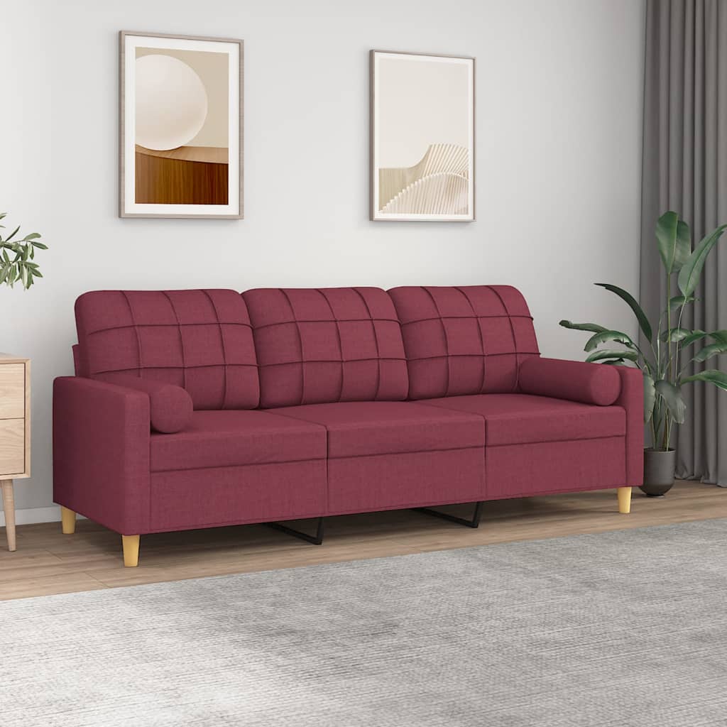 vidaXL 2-Sitzer-Sofa mit Zierkissen Hellgrau 120 cm Stoff
