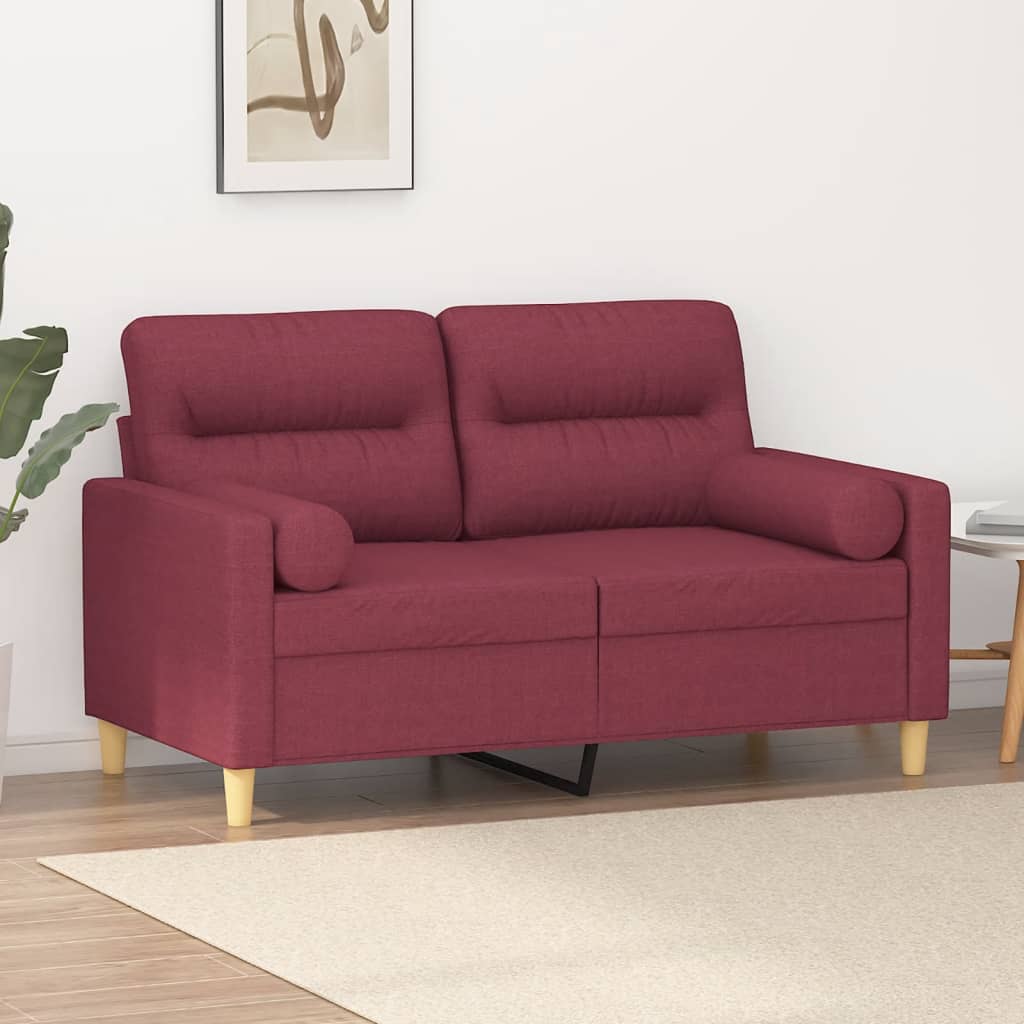 vidaXL 2-Sitzer-Sofa mit Zierkissen Hellgrau 120 cm Stoff