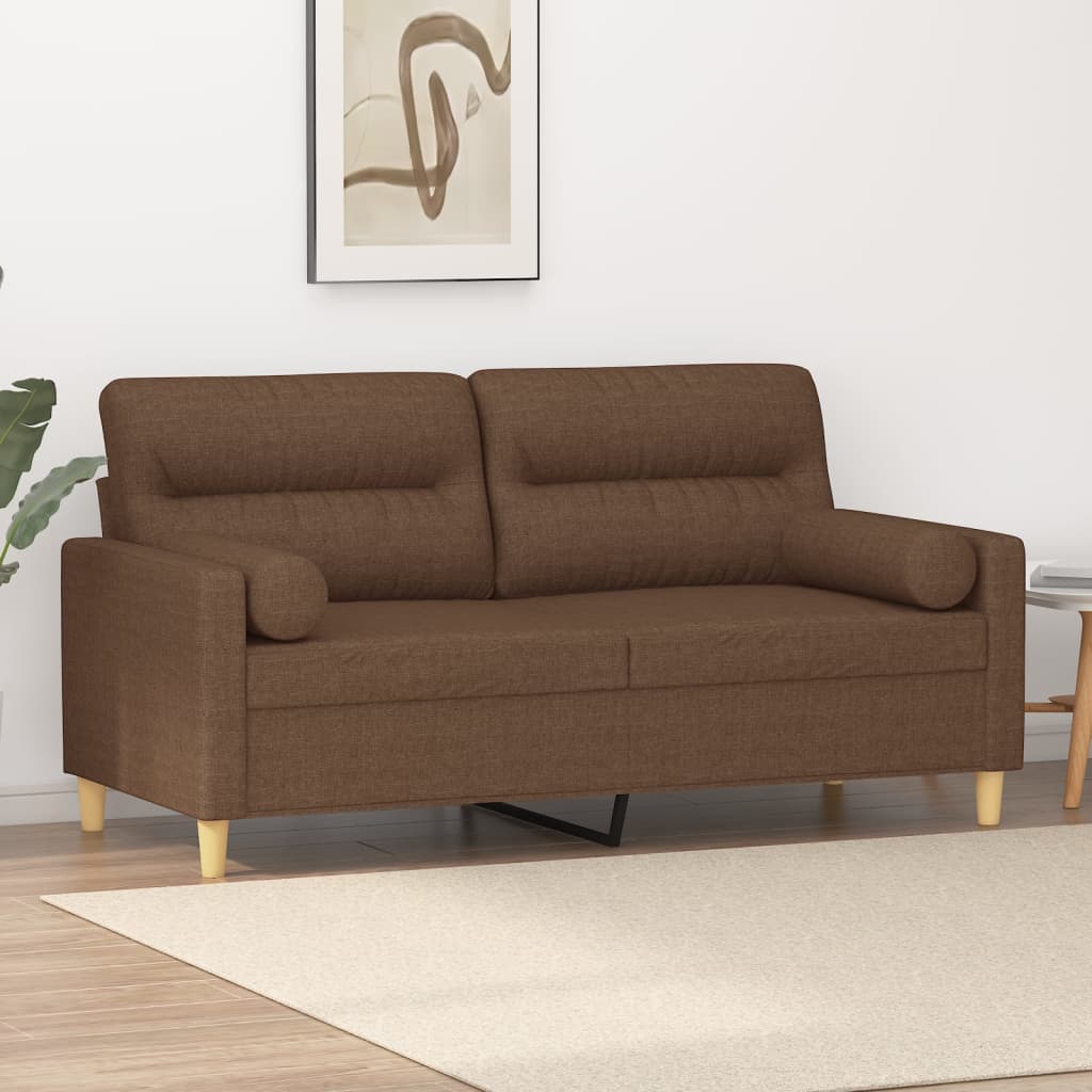 vidaXL 2-Sitzer-Sofa mit Zierkissen Hellgrau 120 cm Stoff