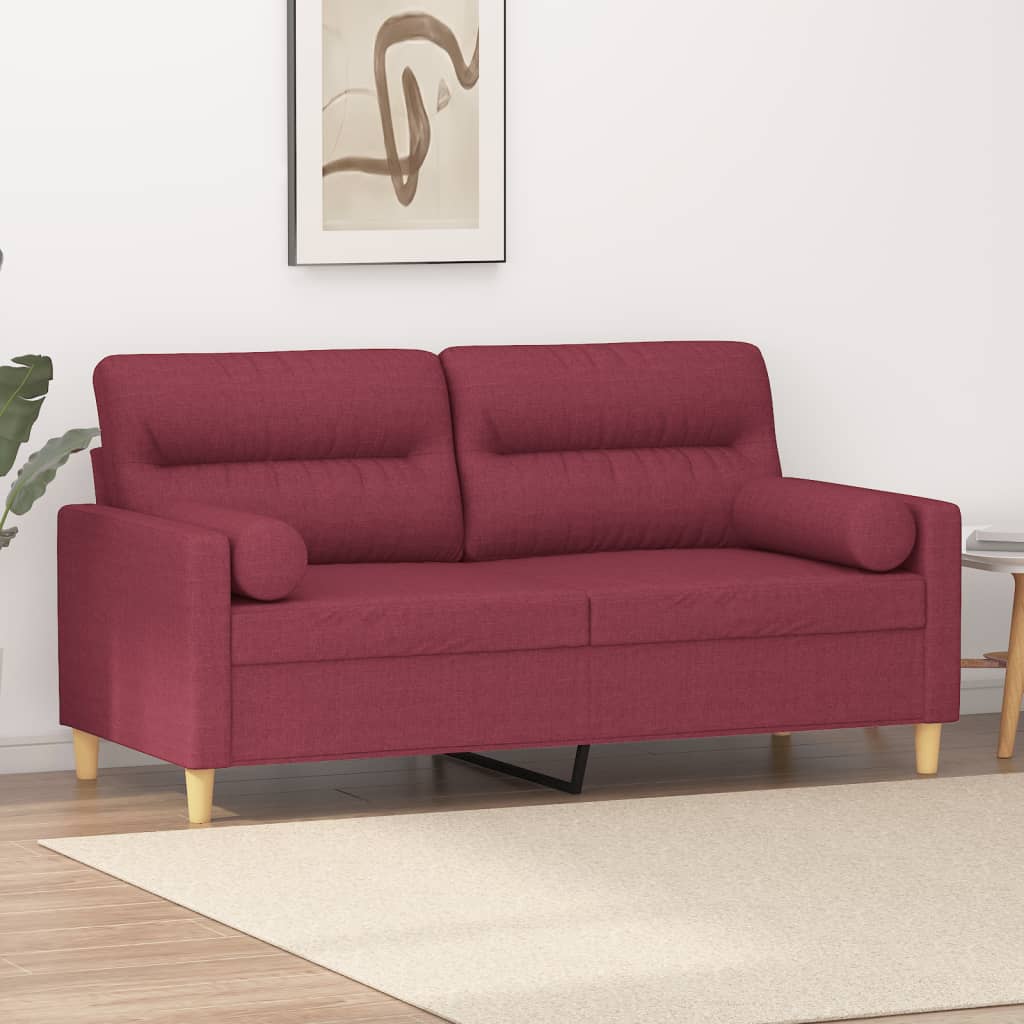 vidaXL 2-Sitzer-Sofa mit Zierkissen Hellgrau 120 cm Stoff