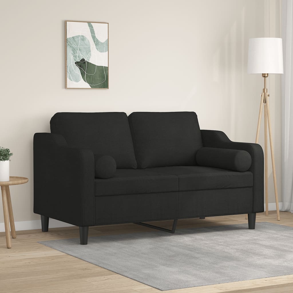 vidaXL 2-Sitzer-Sofa mit Zierkissen Hellgrau 120 cm Stoff