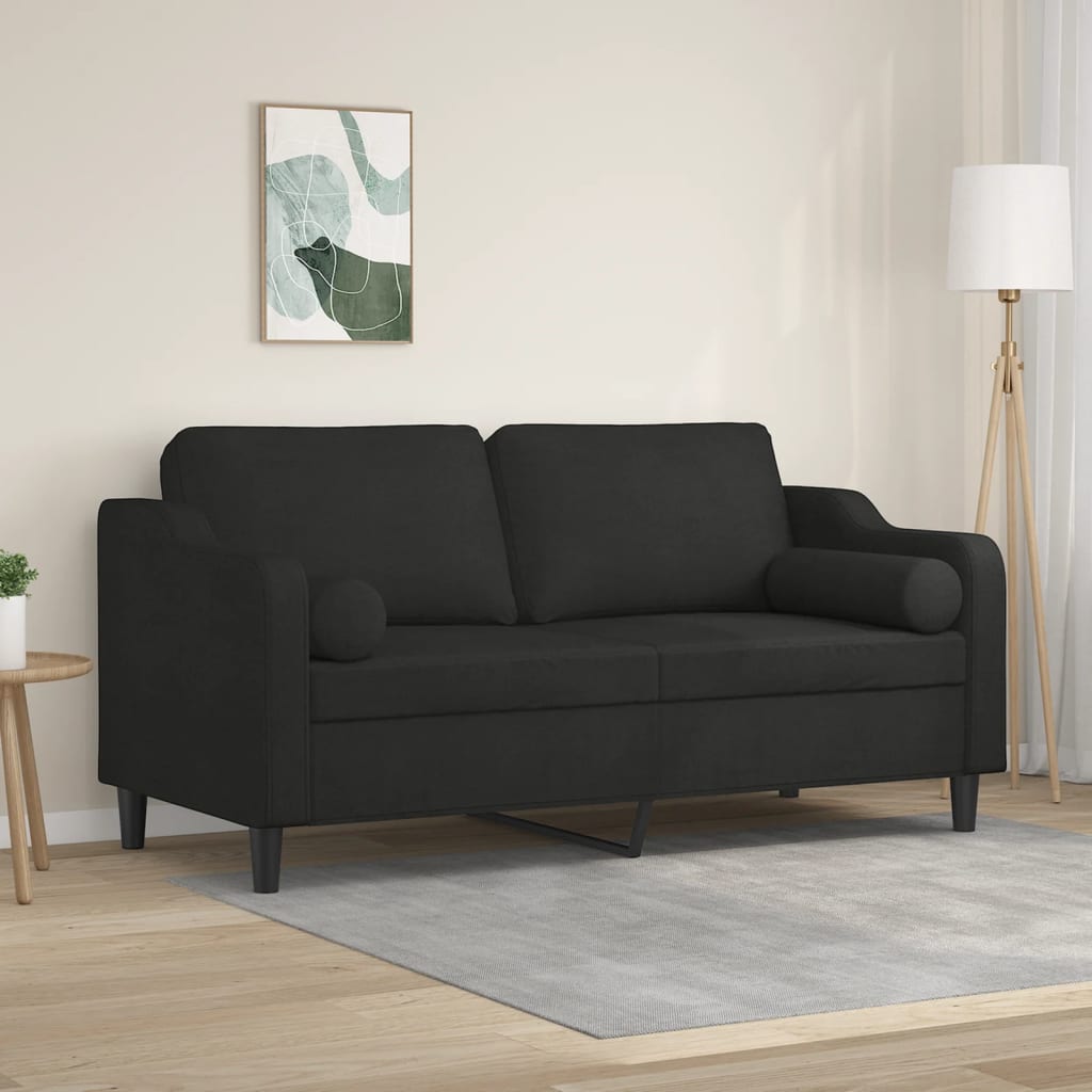 vidaXL 2-Sitzer-Sofa mit Zierkissen Hellgrau 120 cm Stoff