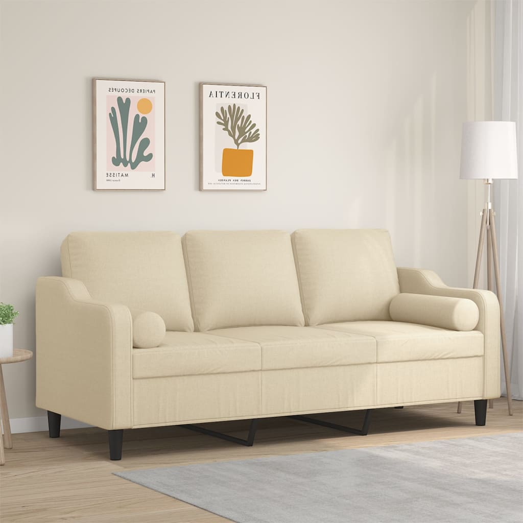 vidaXL 2-Sitzer-Sofa mit Zierkissen Hellgrau 120 cm Stoff