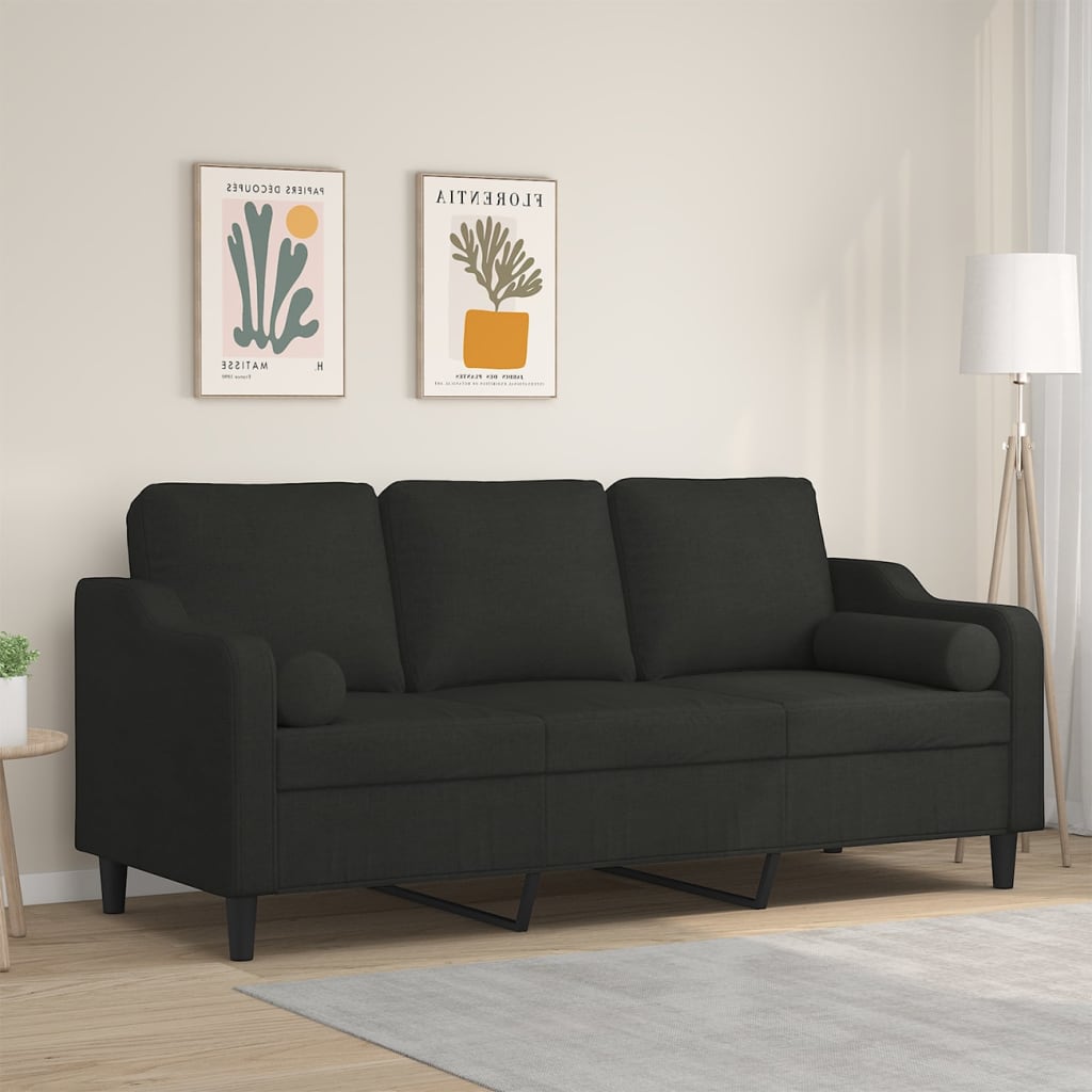 vidaXL 2-Sitzer-Sofa mit Zierkissen Hellgrau 120 cm Stoff