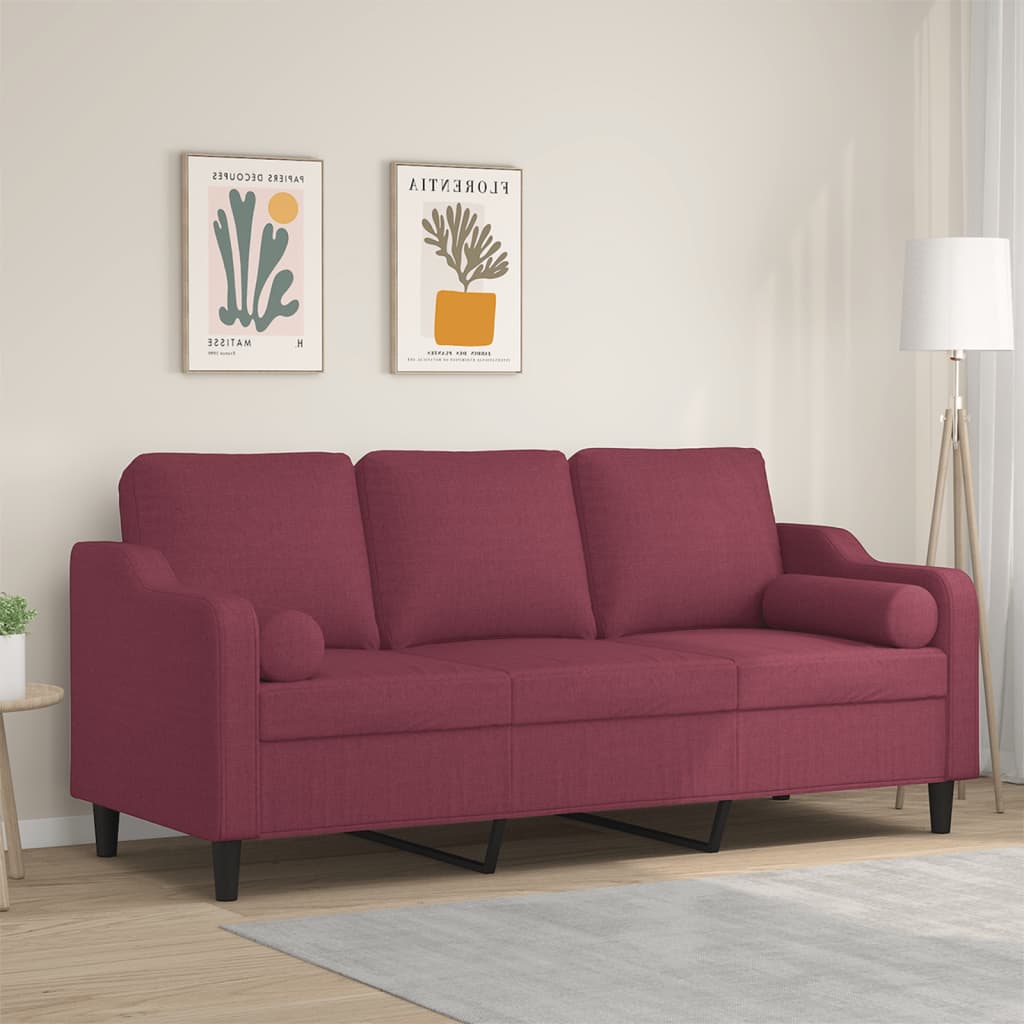 vidaXL 2-Sitzer-Sofa mit Zierkissen Hellgrau 120 cm Stoff