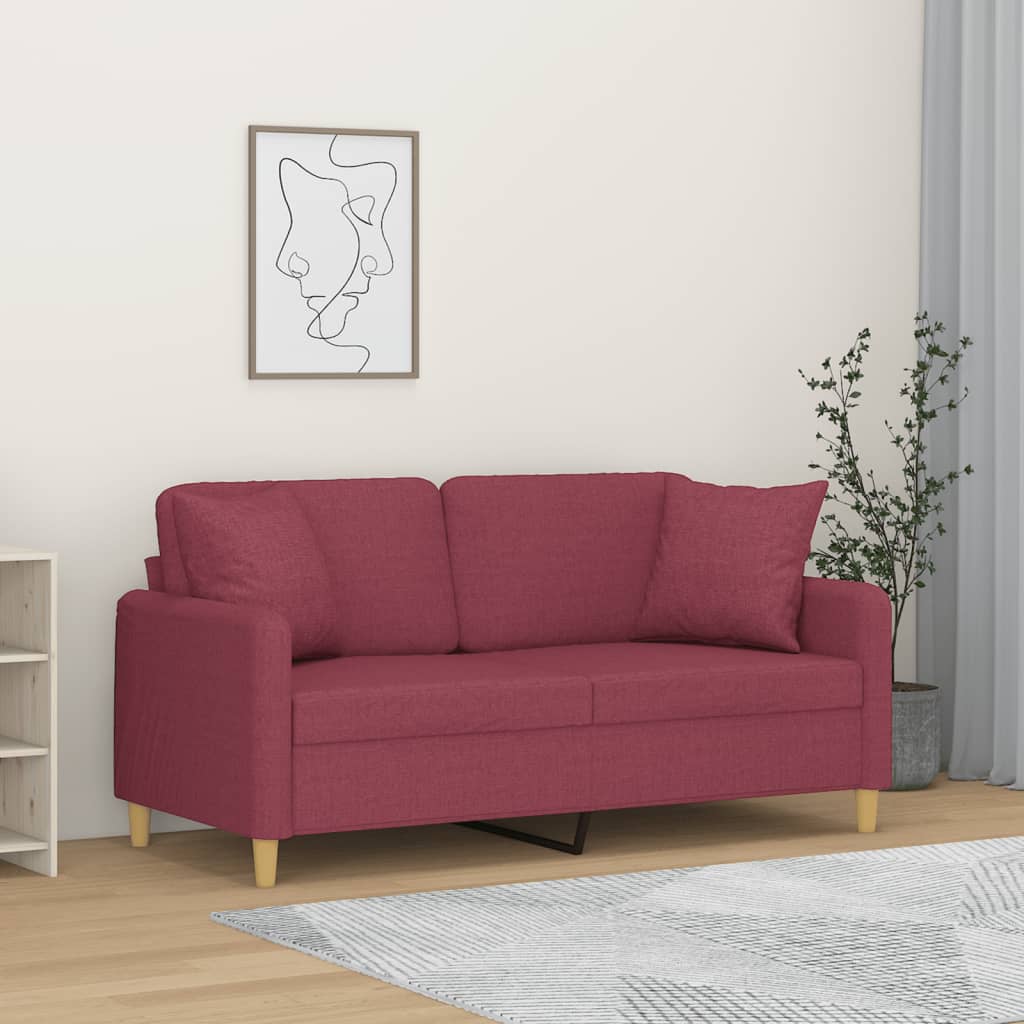 vidaXL 2-Sitzer-Sofa mit Zierkissen Hellgrau 120 cm Stoff