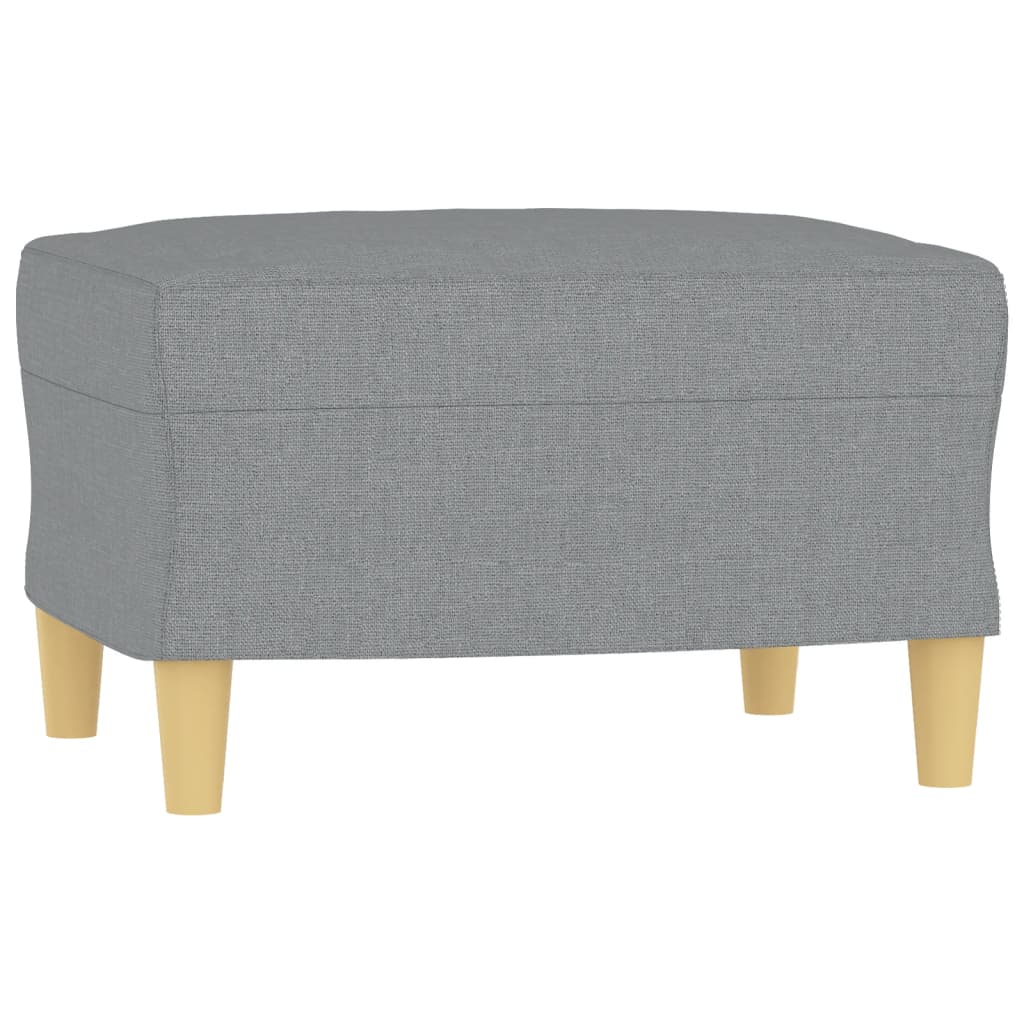 vidaXL 3-Sitzer-Sofa mit Hocker Hellgrau 180 cm Stoff