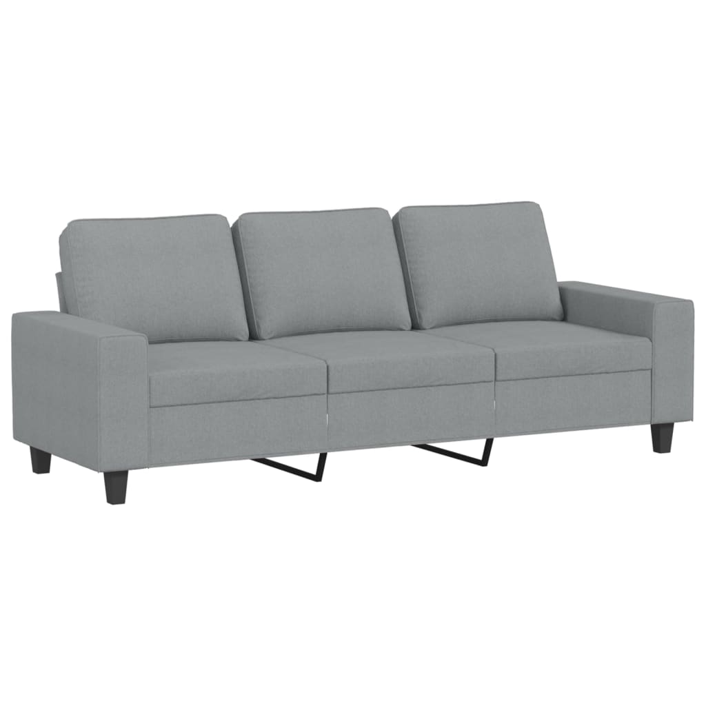 vidaXL 3-Sitzer-Sofa mit Hocker Hellgrau 180 cm Stoff