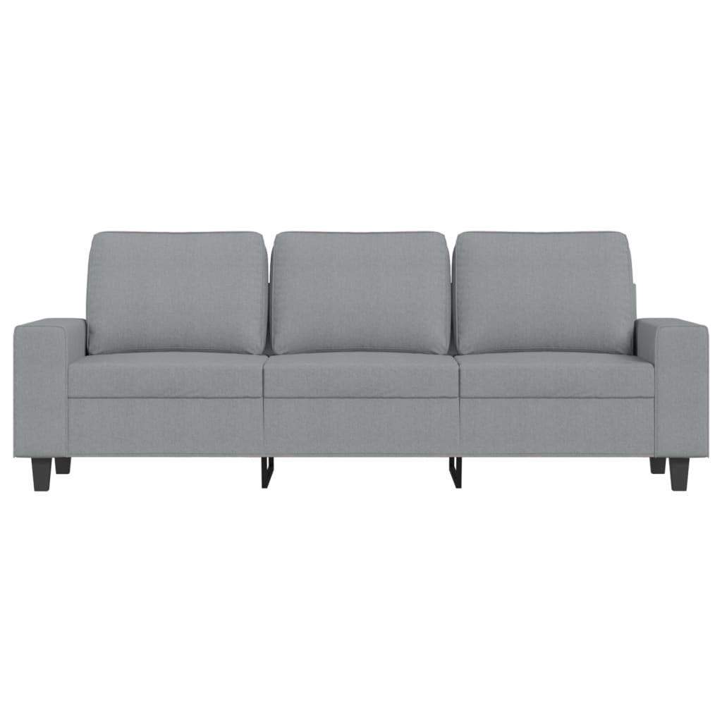 vidaXL 3-Sitzer-Sofa mit Hocker Hellgrau 180 cm Stoff