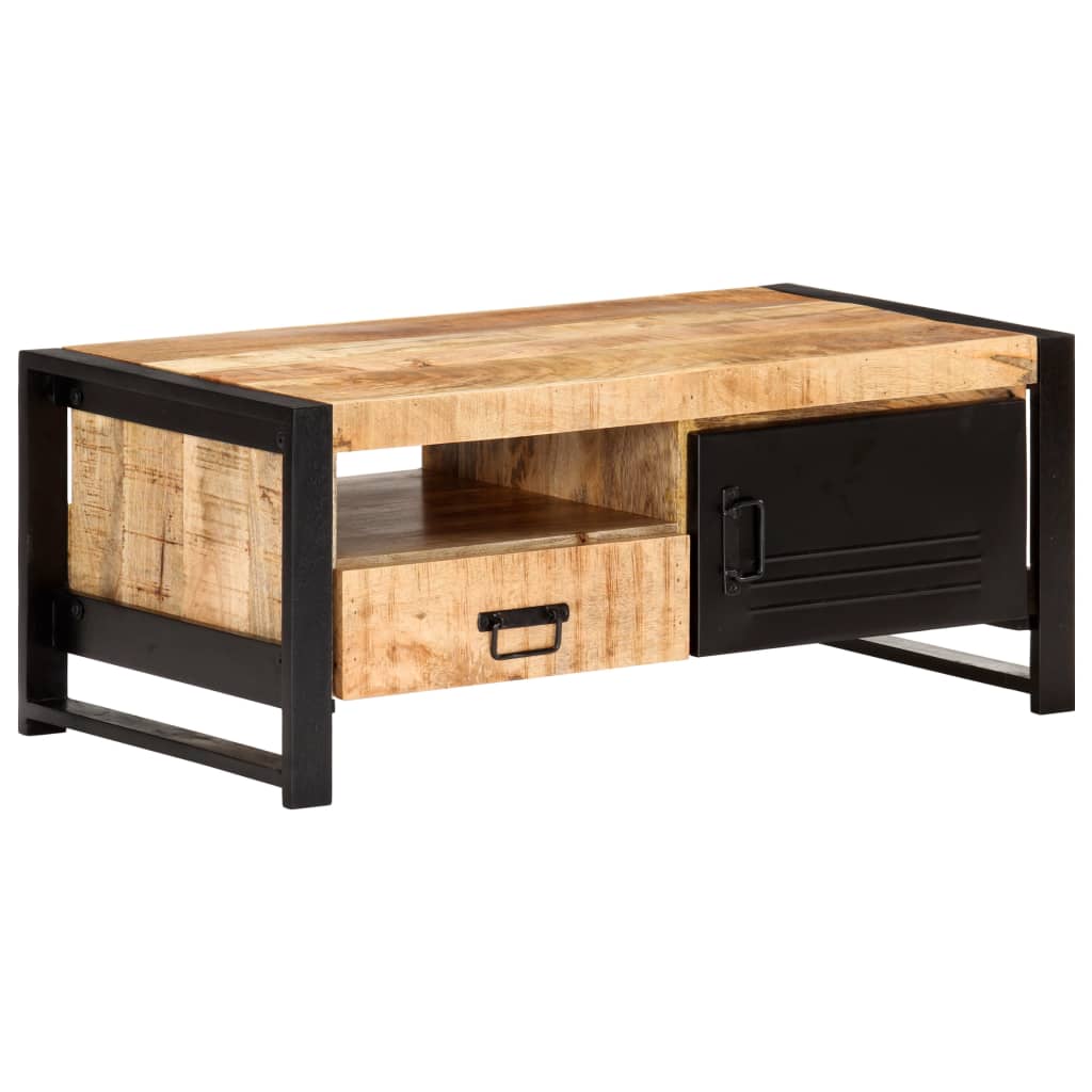 vidaXL Couchtisch 100x50x40 cm Raues Mangoholz
