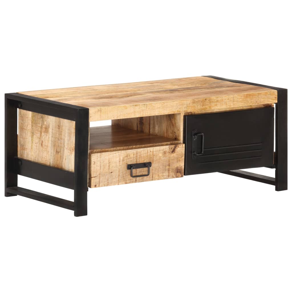 vidaXL Couchtisch 100x50x40 cm Raues Mangoholz