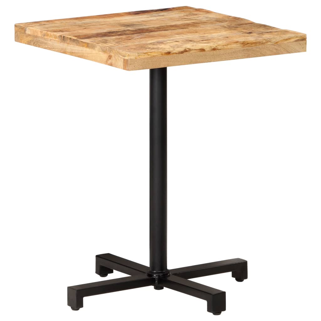 vidaXL Bistrotisch Quadratisch 50x50x75 cm Raues Mangoholz