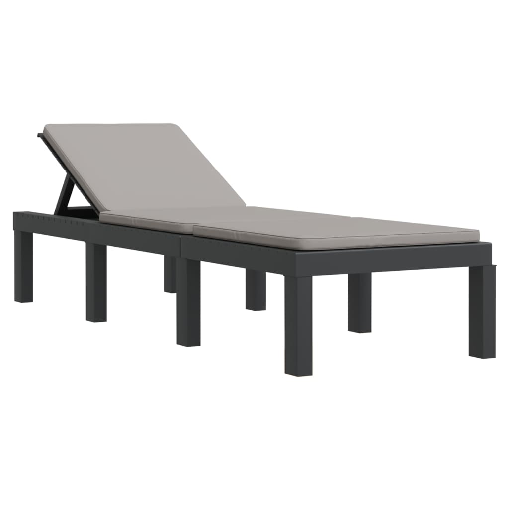 vidaXL 3-tlg. Garten-Lounge-Set mit Kissen Anthrazit PP