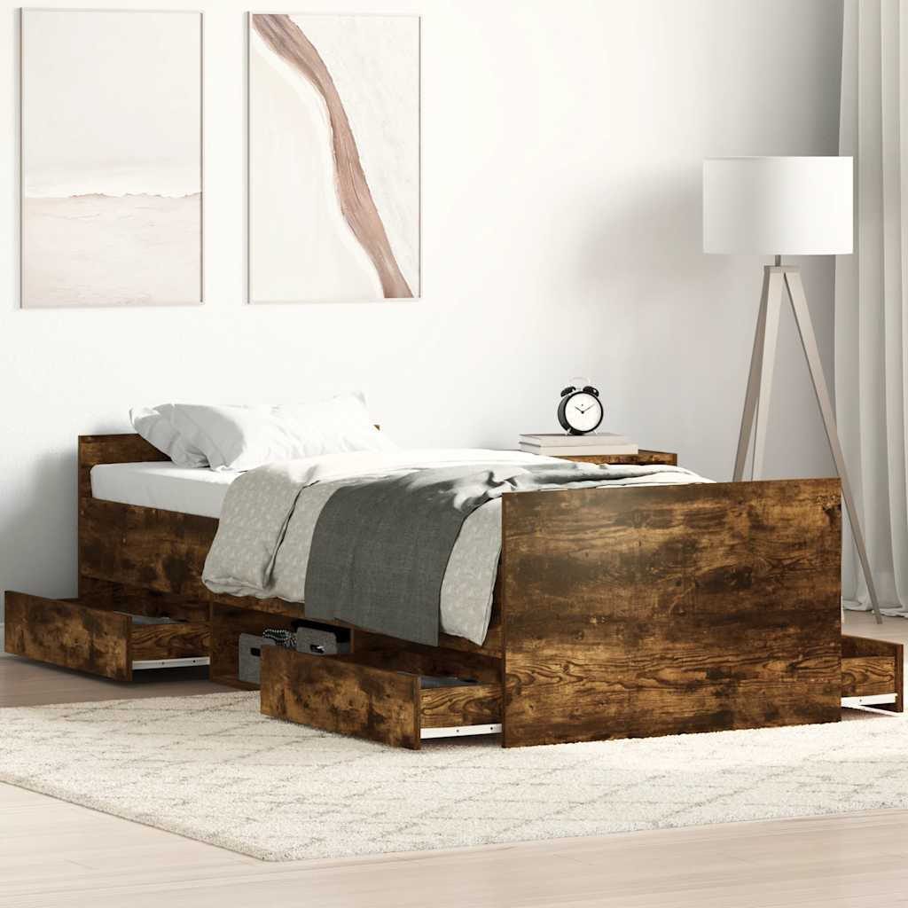 vidaXL Bettgestell mit Kopf- und Fußteil Weiß 100x200 cm