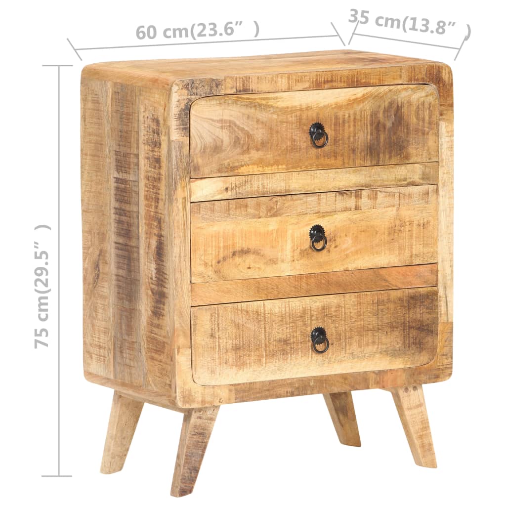 vidaXL Sideboard 60x35x75 cm Raues Mangoholz