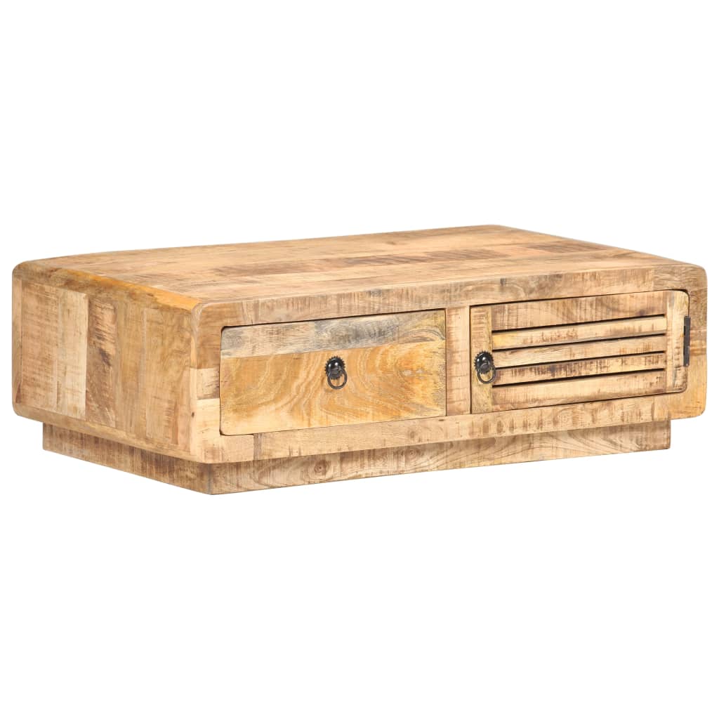 vidaXL Couchtisch 90x60x29 cm Raues Mangoholz