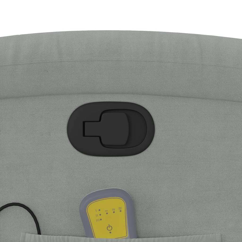 vidaXL Massage-Relaxsessel, hellgrauer Samt