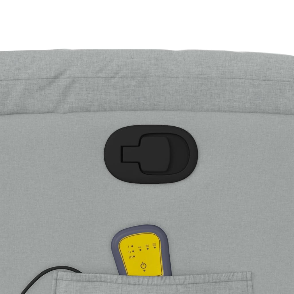 vidaXL Massage-Relaxsessel, hellgrauer Stoff