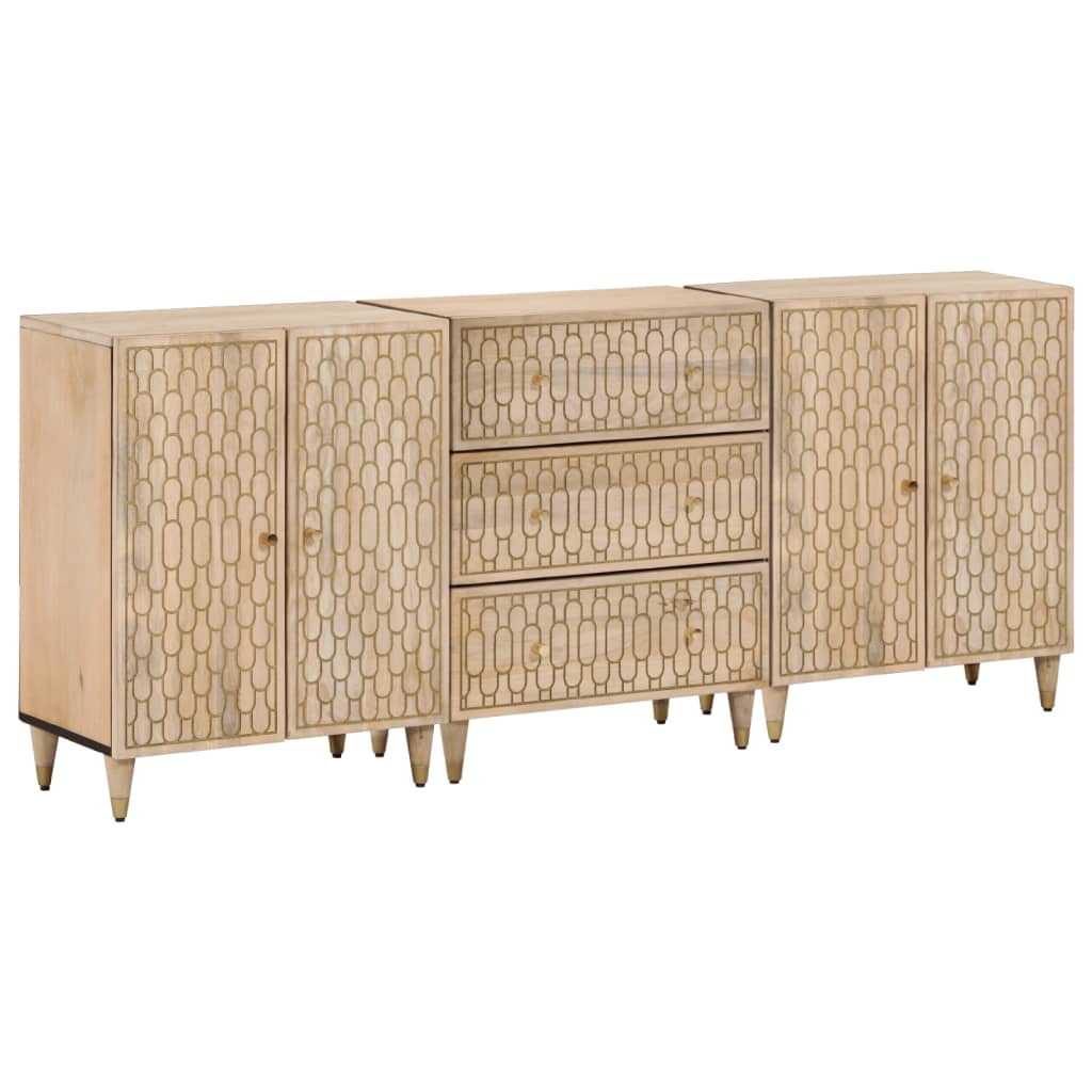 vidaXL Beistellschränke 3 Stk. 60x33x75 cm Massivholz Mango