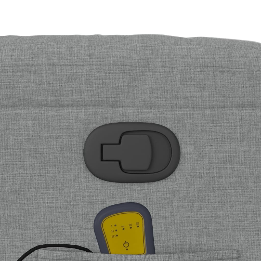 vidaXL Massage-Relaxsessel Hellgrau Stoff