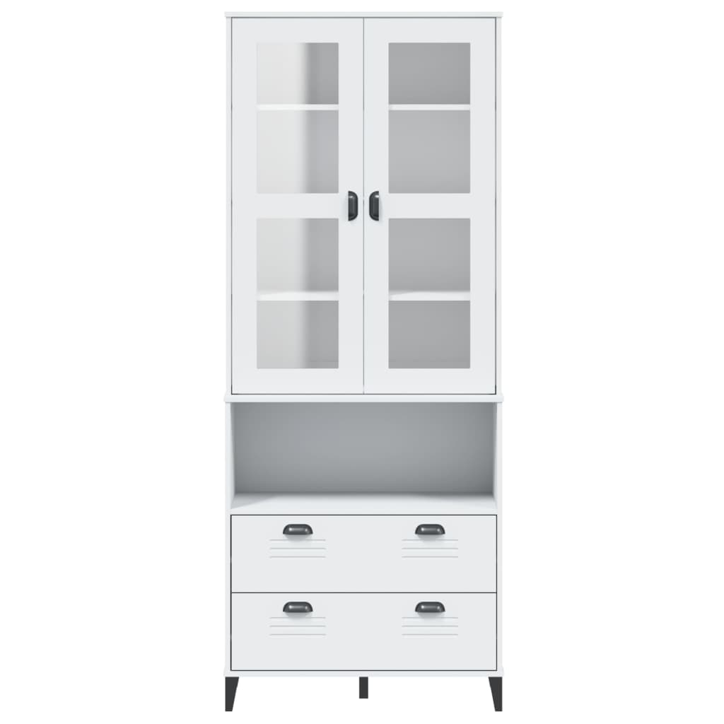 vidaXL Highboard VIKEN Weiß 80x40x200 cm Massivholz Kiefer