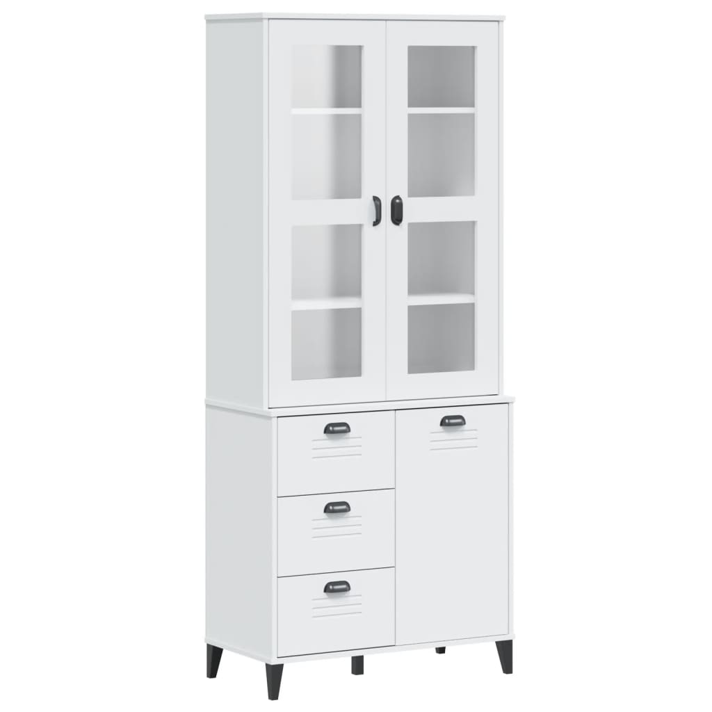 vidaXL Highboard VIKEN Weiß 80x40x190 cm Massivholz Kiefer