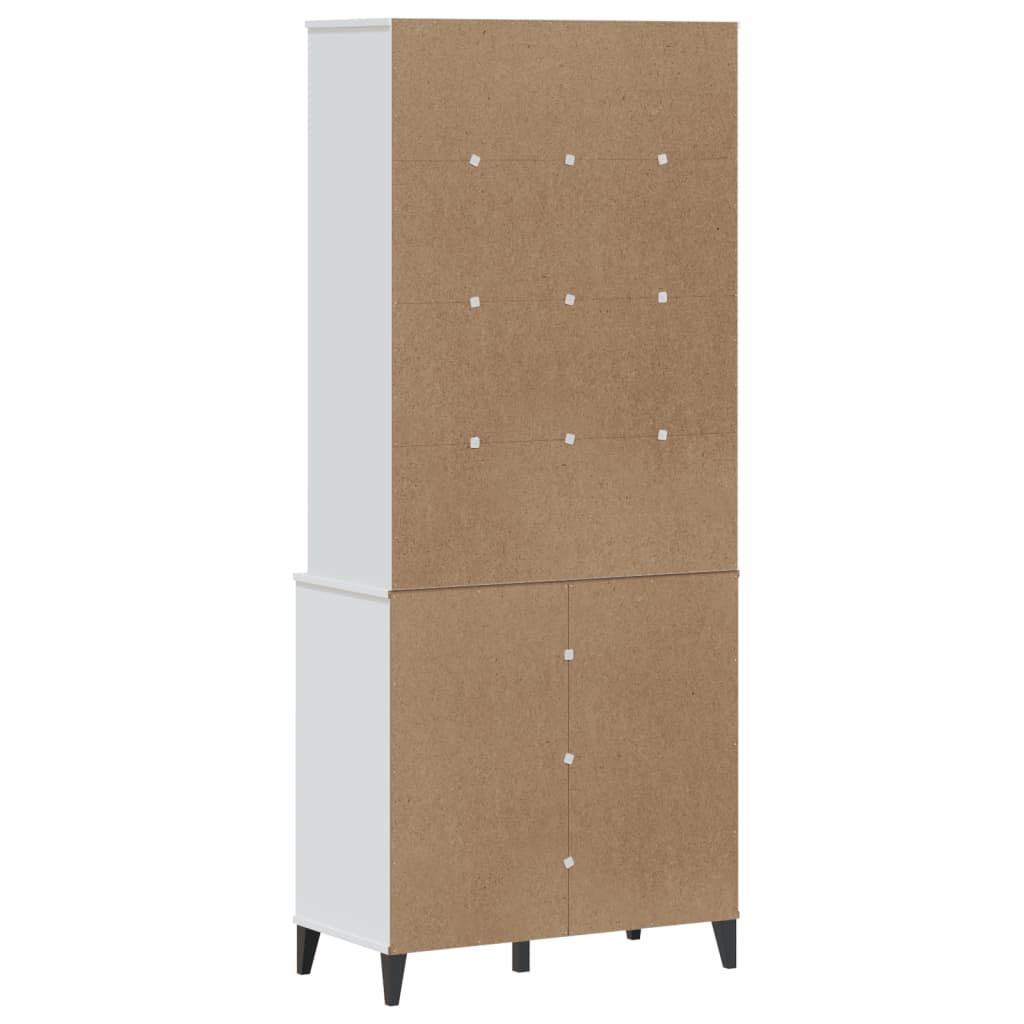 vidaXL Highboard VIKEN Weiß 80x40x190 cm Massivholz Kiefer