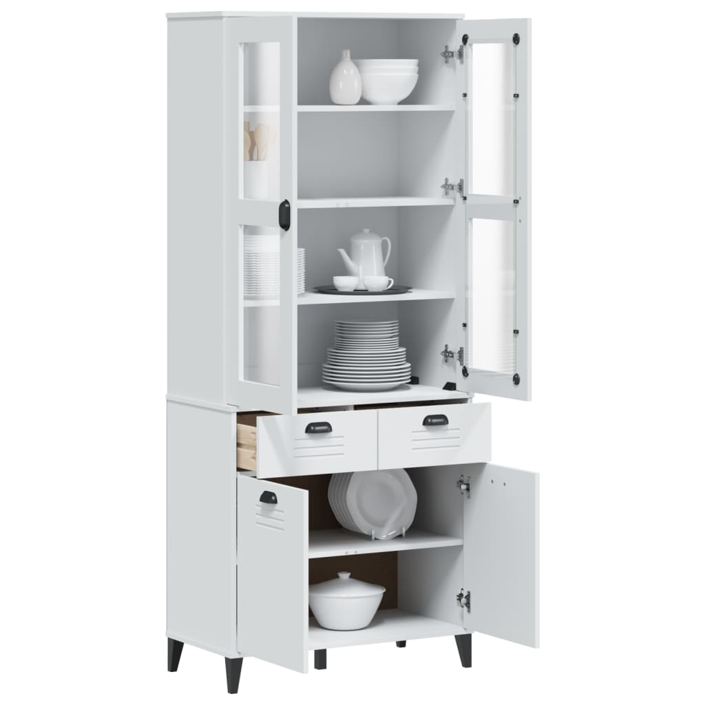 vidaXL Highboard VIKEN Weiß 80x40x190 cm Massivholz Kiefer