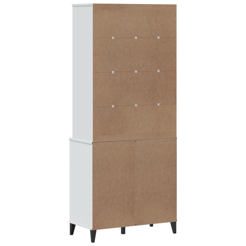 vidaXL Highboard VIKEN Weiß 80x40x190 cm Massivholz Kiefer