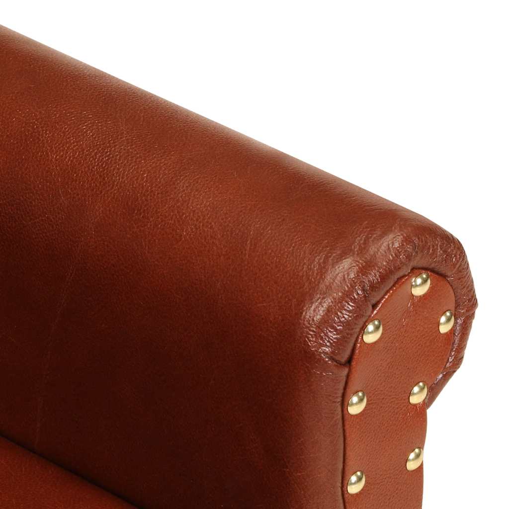 vidaXL Sessel Braun Echtleder