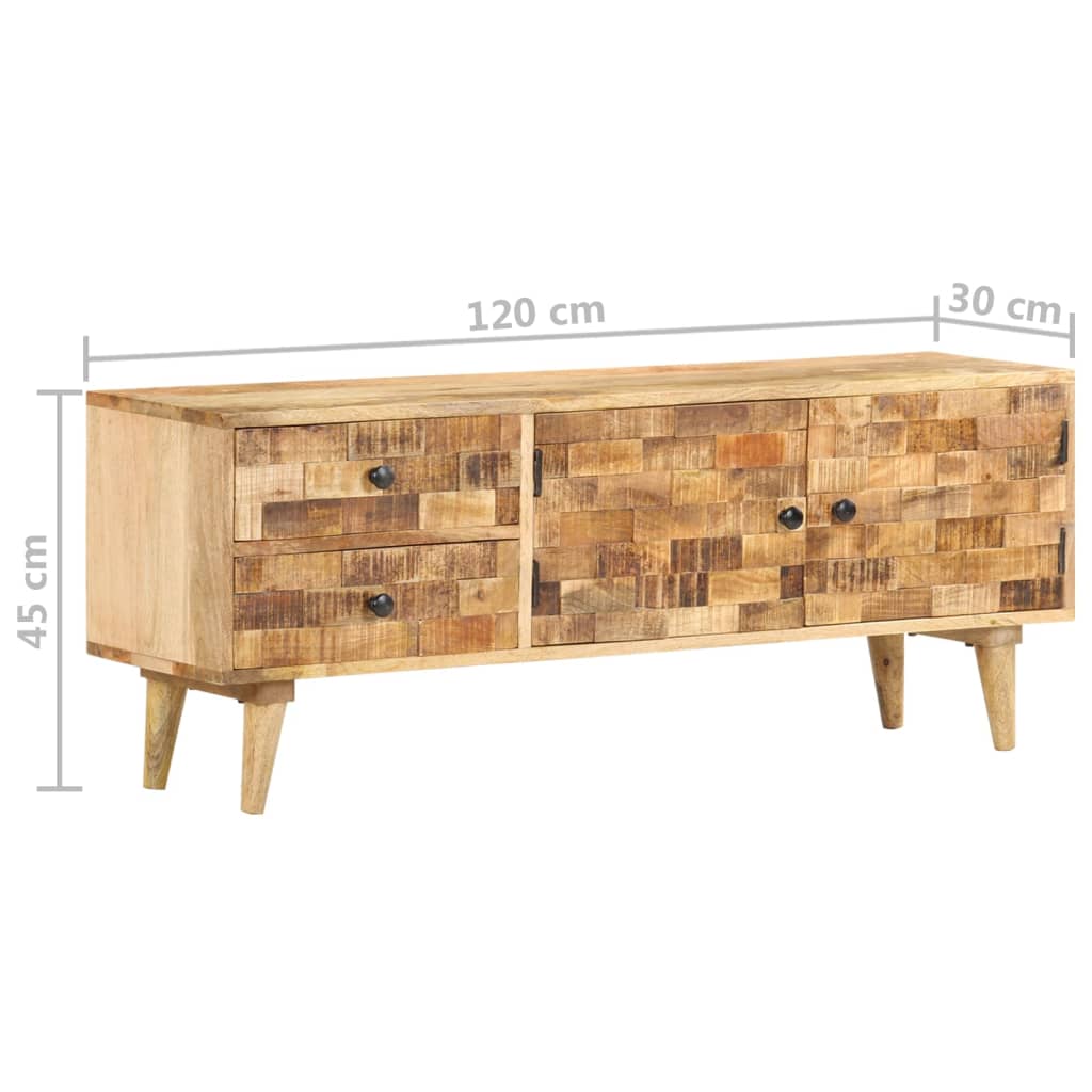 vidaXL TV-Schrank 120x30x45 cm Mangoholz Massiv