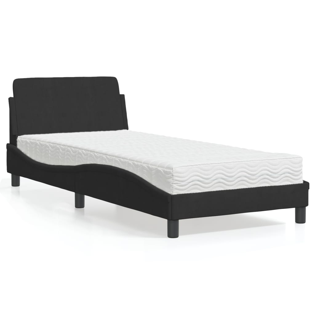 vidaXL Bett mit Matratze "Dover" Hellgrau 80x200 cm Samt