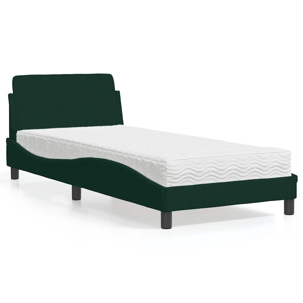 vidaXL Bett mit Matratze "Dover" Hellgrau 80x200 cm Samt