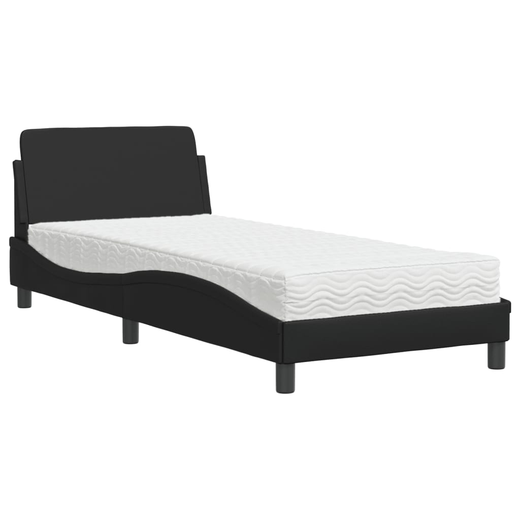 vidaXL Bett mit Matratze "Dover" Schwarz 80x200 cm Kunstleder