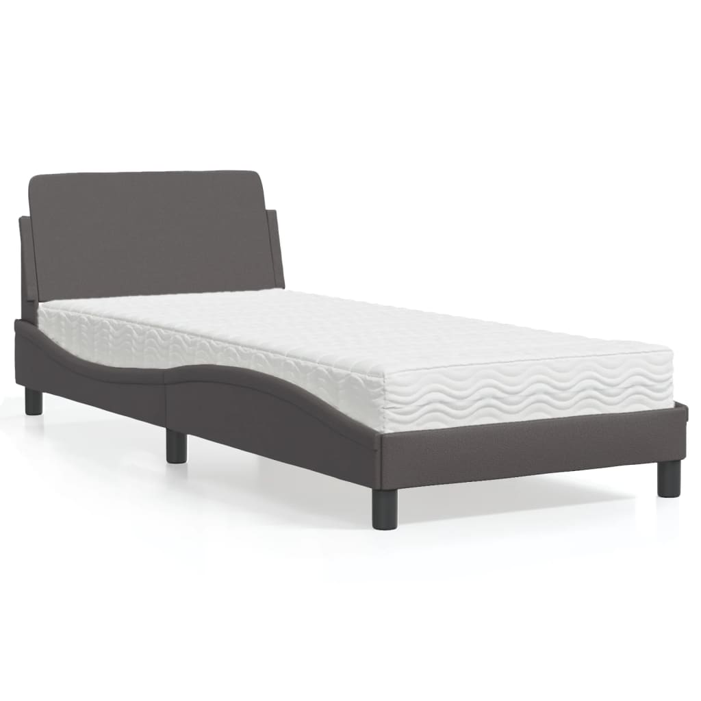vidaXL Bett mit Matratze "Dover" Schwarz 80x200 cm Kunstleder