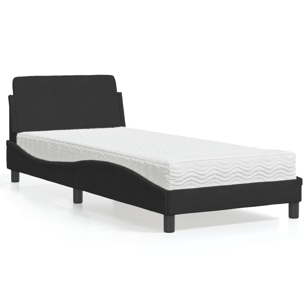 vidaXL Bett mit Matratze "Dover" Hellgrau 80x200 cm Samt