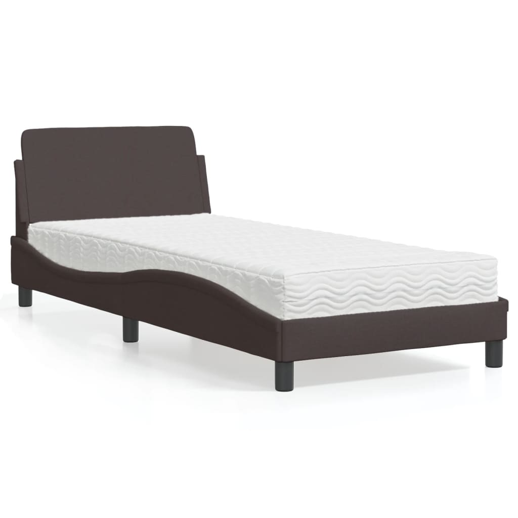 vidaXL Bett mit Matratze "Dover" Hellgrau 80x200 cm Stoff