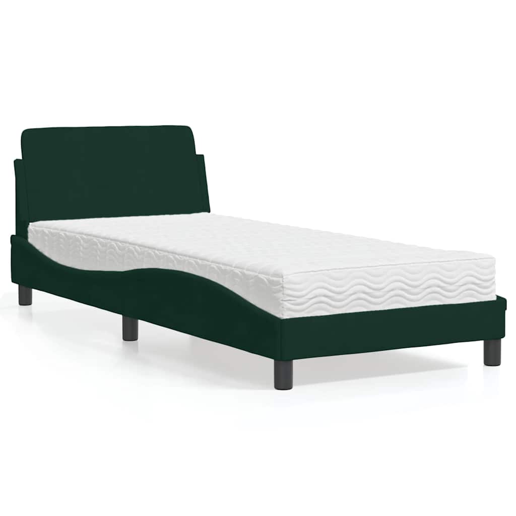 vidaXL Bett mit Matratze "Dover" Hellgrau 80x200 cm Samt