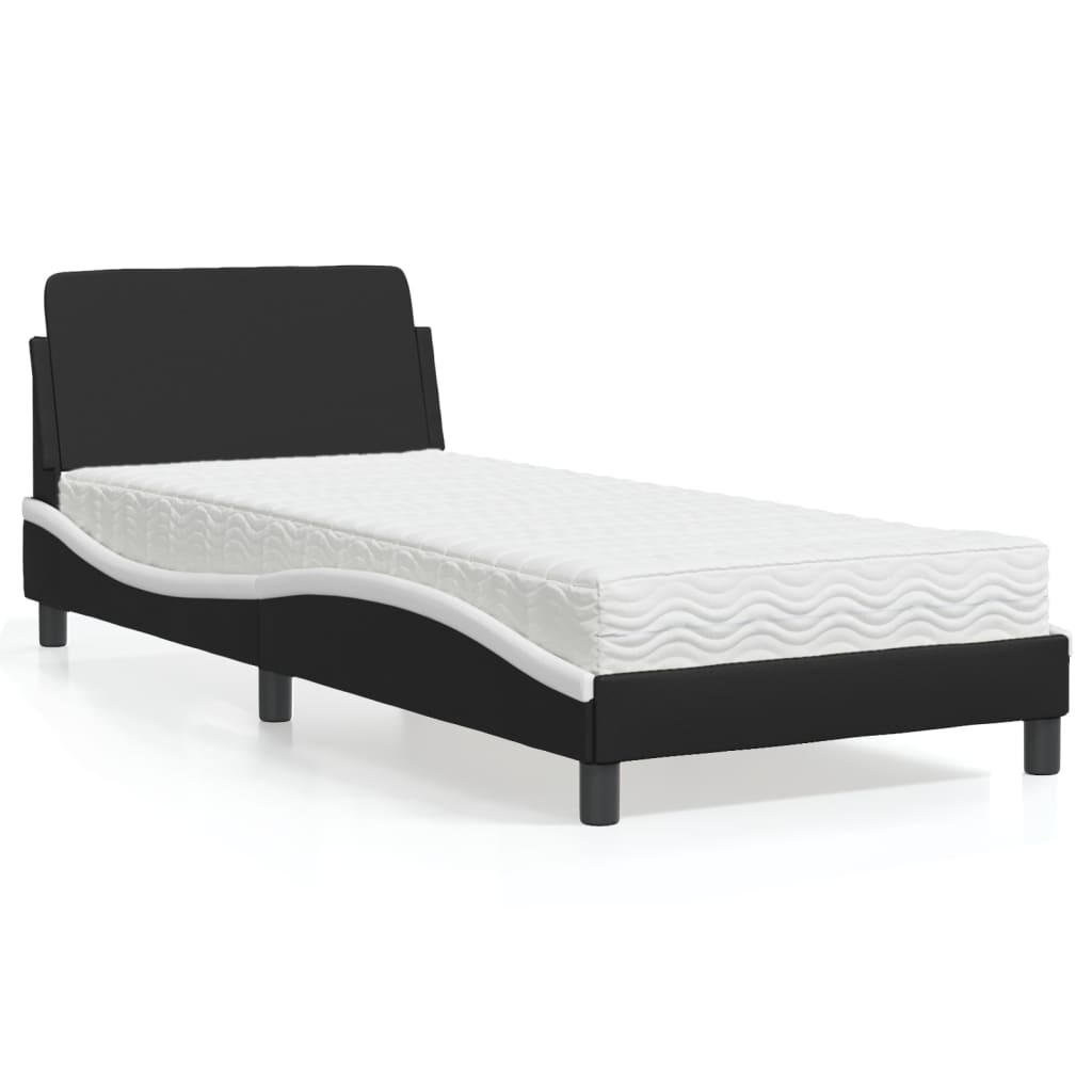 vidaXL Bett mit Matratze "Dover" Schwarz 80x200 cm Kunstleder