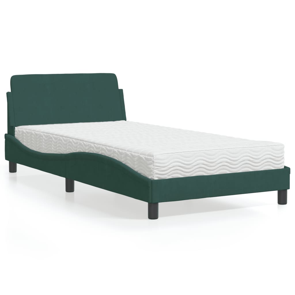 vidaXL Bett mit Matratze "Dover" Hellgrau 80x200 cm Samt