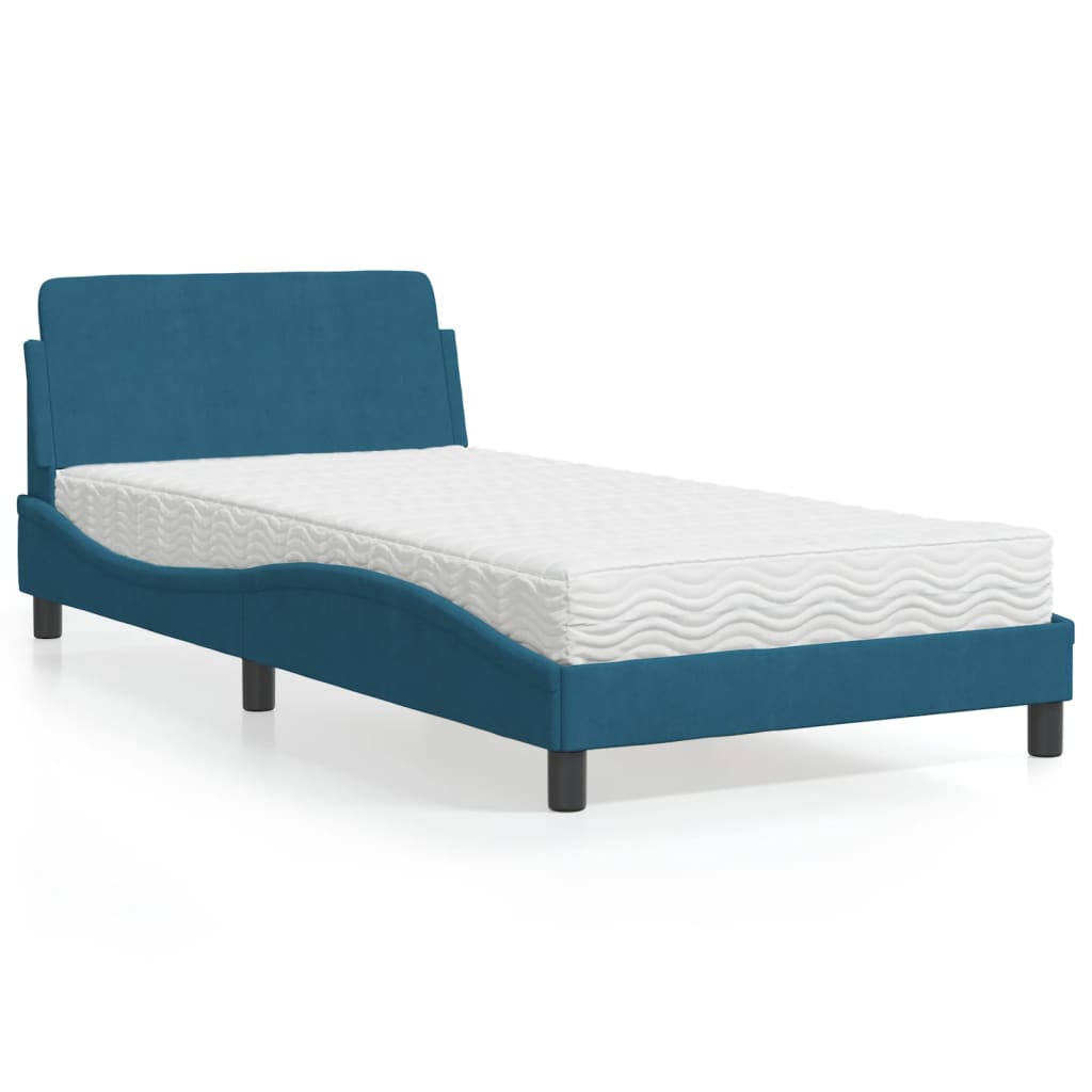 vidaXL Bett mit Matratze "Dover" Hellgrau 80x200 cm Samt